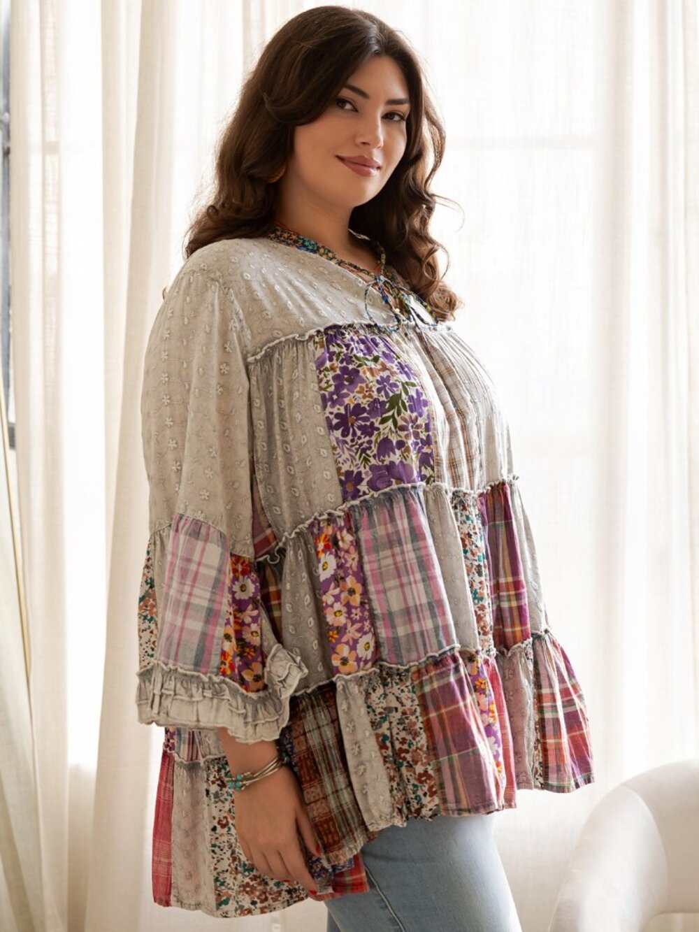Overdyed Jhabla Top With Embriodery - Picture 2 of 6